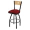 Holland Bar Stool Co 25" Swivel Counter Stool, Black Wrinkle, Nat Back, Graph Ruby Seat 83025BWNatMplB016 - alternate 1